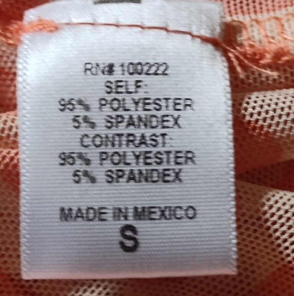 Altar'd state Women's Floral Peach Long Sleeve Stretchy Sheer Top | Small - Picture 4 of 5